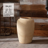 Beige Sand-Texture Ceramic Floor Vase – Large Wabi-Sabi New Chinese Style Statement Vessel