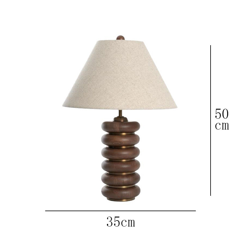 Walnut brown stacked ring table lamp dimensions 35cm by 50cm