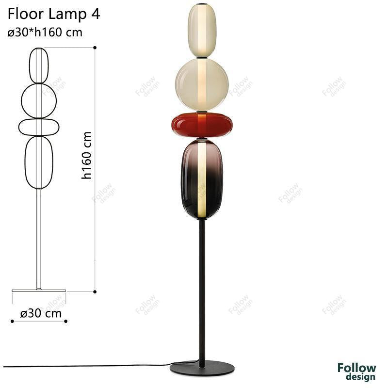 Stacked glass pebble floor lamp designer variant view 2