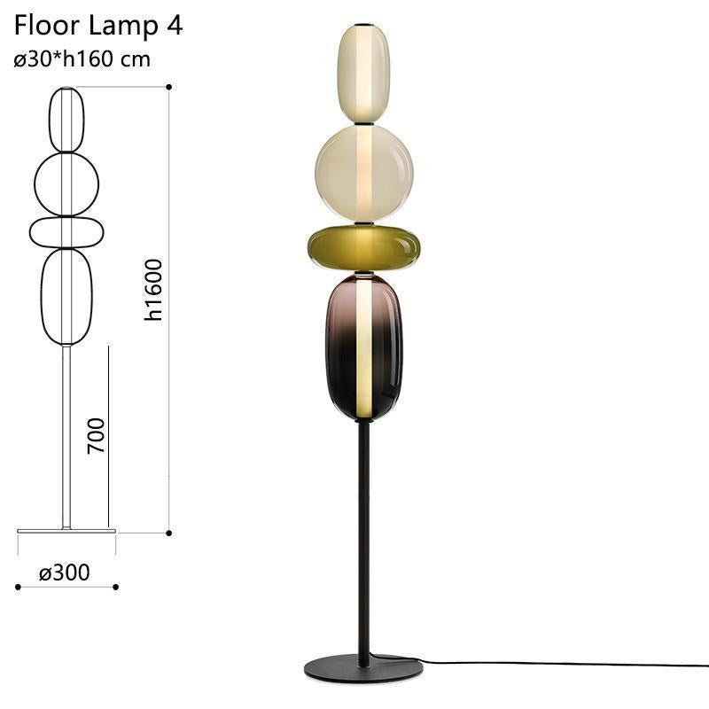 Stacked glass pebble floor lamp designer variant view 12