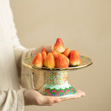 Authentic Jingdezhen Hand-Painted Enamel High-Foot Pedestal Teaware Tray & Fruit Plate - 18cm Teaware Accessories