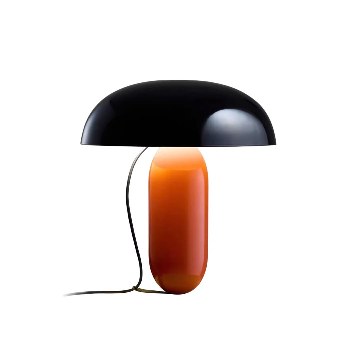 Black and orange postmodern dome table lamp lifestyle view