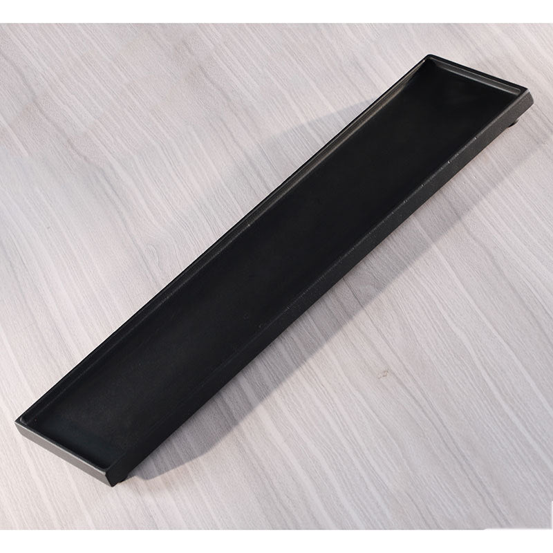 Deep rectangular black Wujin stone planter tray