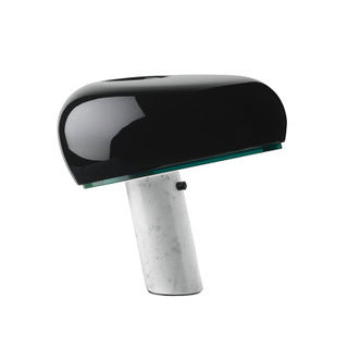 Large black mushroom marble table lamp product view