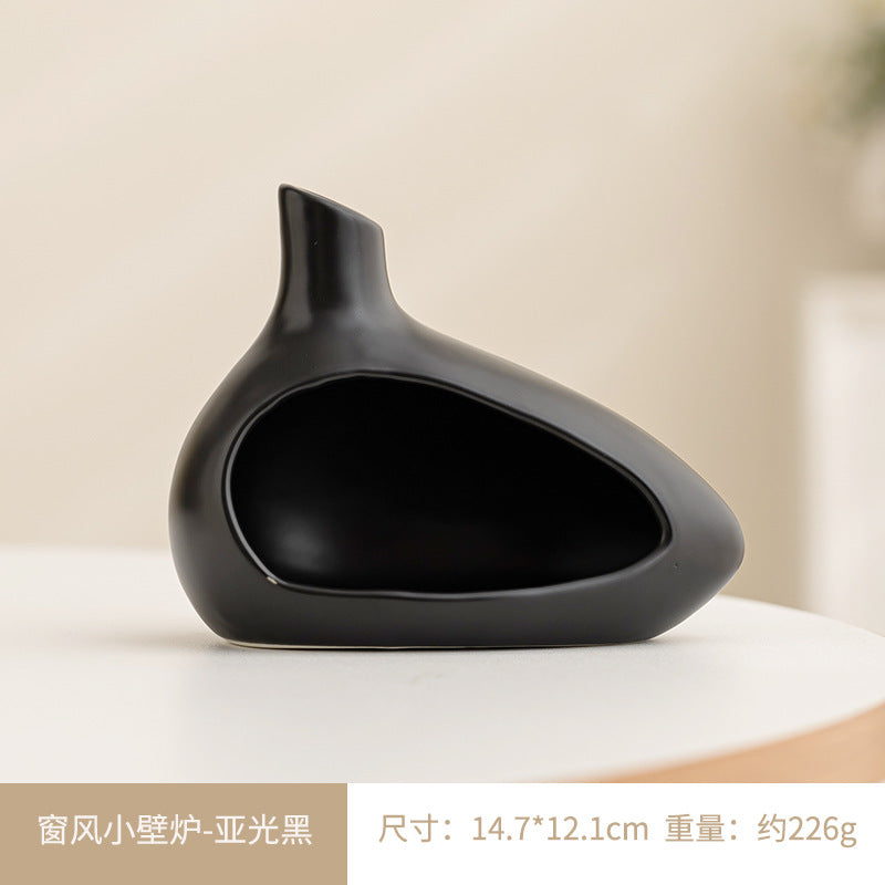 Matte black ceramic Palo Santo sage incense burner 14.7 by 12.1 cm