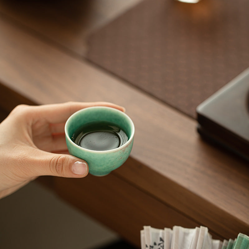 Authentic Jingdezhen High-Fire Crystalline Glaze Kiln-Transformed Master Teacup - 80ml Gongfu Teacup
