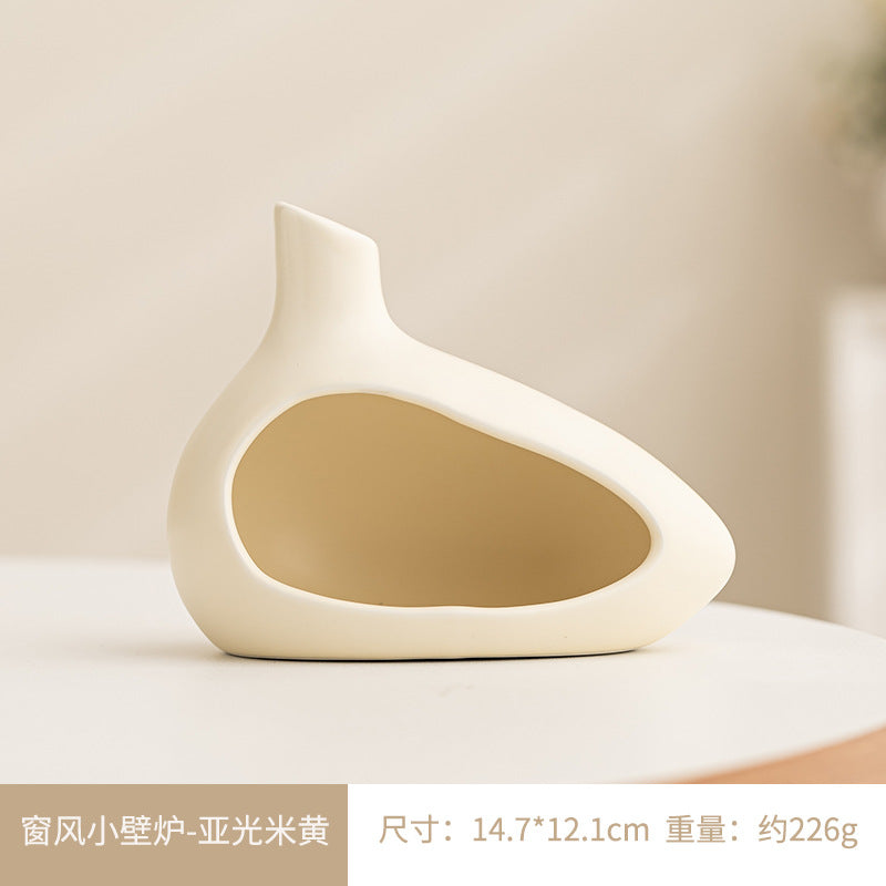 Warm beige ceramic Palo Santo sage burner front view