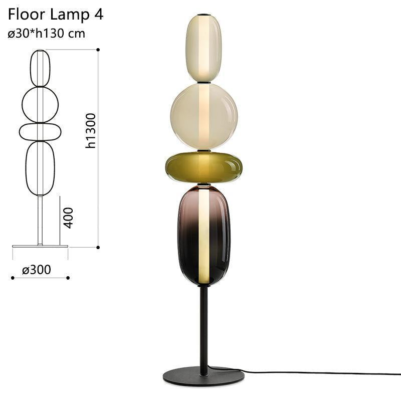 Stacked glass pebble floor lamp designer variant view 11