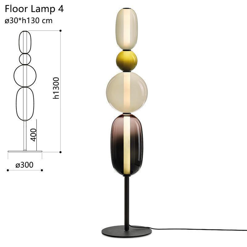 Stacked glass pebble floor lamp designer variant view 15
