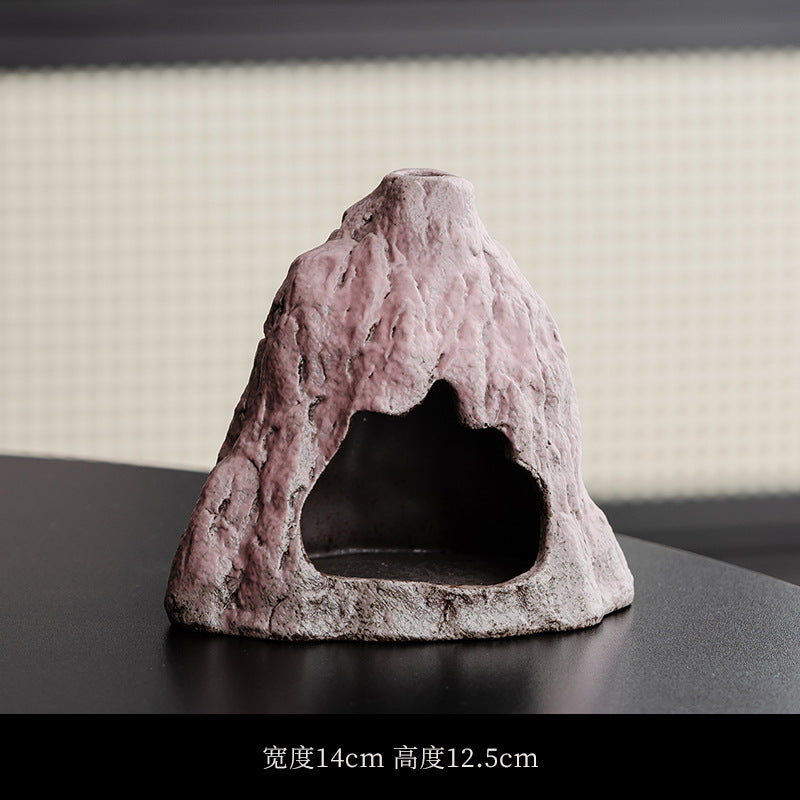 Dusty rose mountain cave ceramic Palo Santo and sage burner 14 cm wide