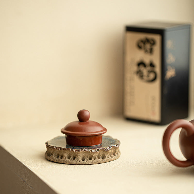 Handcrafted Scholar Taihu Stone Ceramic Teacup Coaster & Teaware Tray - 12cm Teaware Accessories