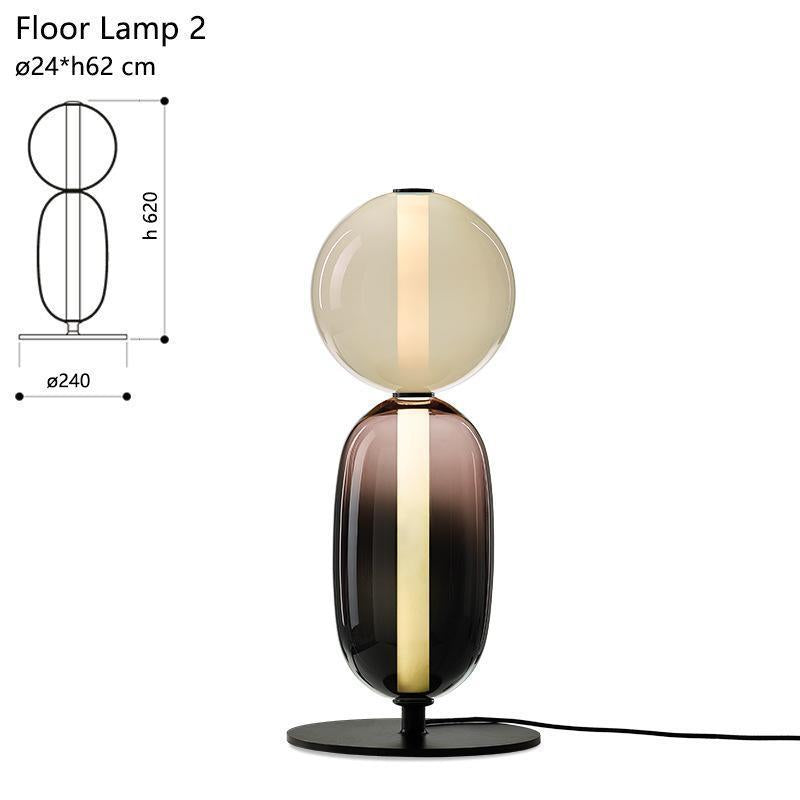 Stacked glass pebble floor lamp designer variant view 14