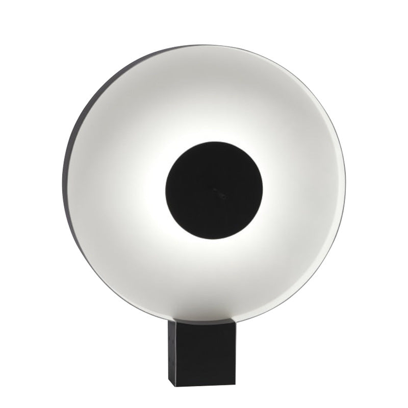 Minimalist black white flying saucer LED table lamp
