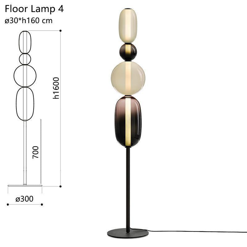 Stacked glass pebble floor lamp designer variant view 6