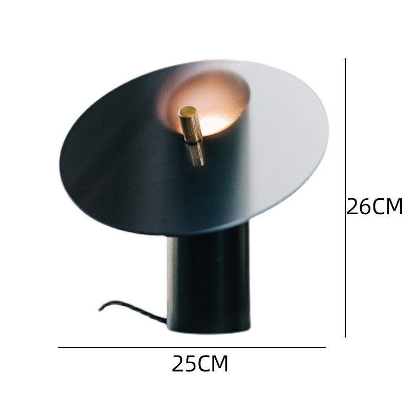 Tilted glass disc lamp dimensions 25cm wide by 26cm high