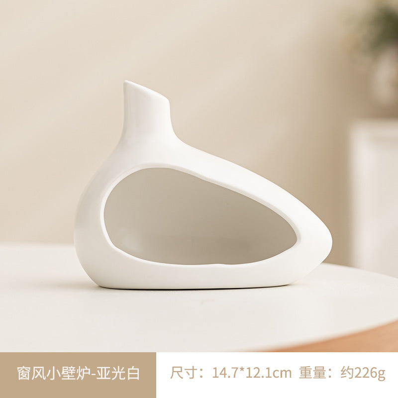 Matte white ceramic incense sage and Palo Santo holder front view