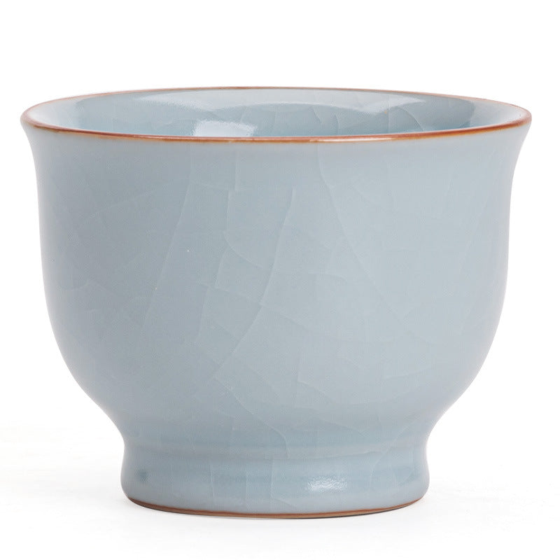 Handcrafted Ru Ware Sky Blue Celadon Crackle Master Teacup - 85ml Gongfu Teacup