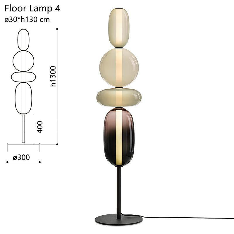 Stacked glass pebble floor lamp designer variant view 17