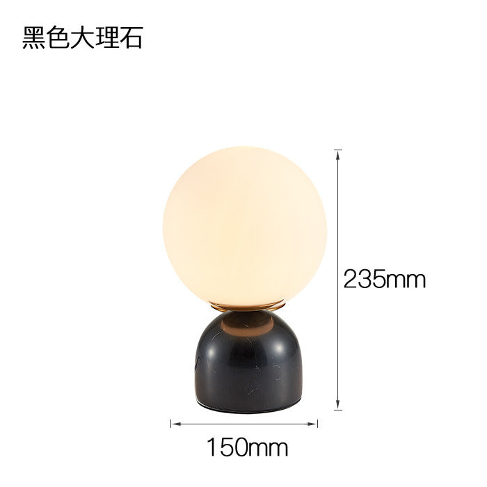 Black marble globe lamp dimensions 15cm by 23.5cm