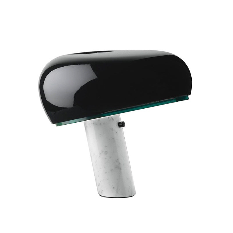 Green mushroom marble table lamp with warm downward light