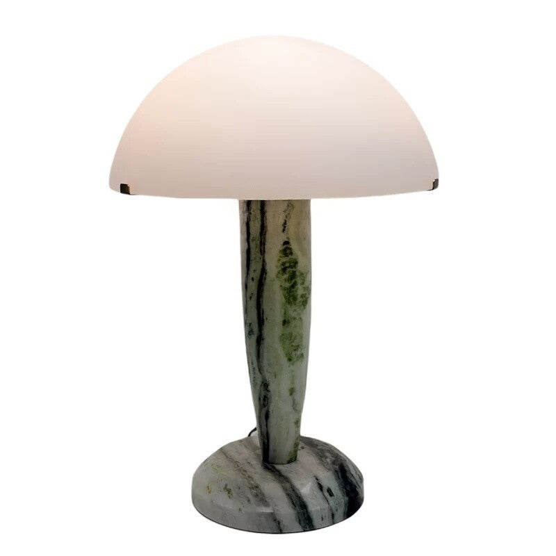 Green jade marble mushroom lamp product front view