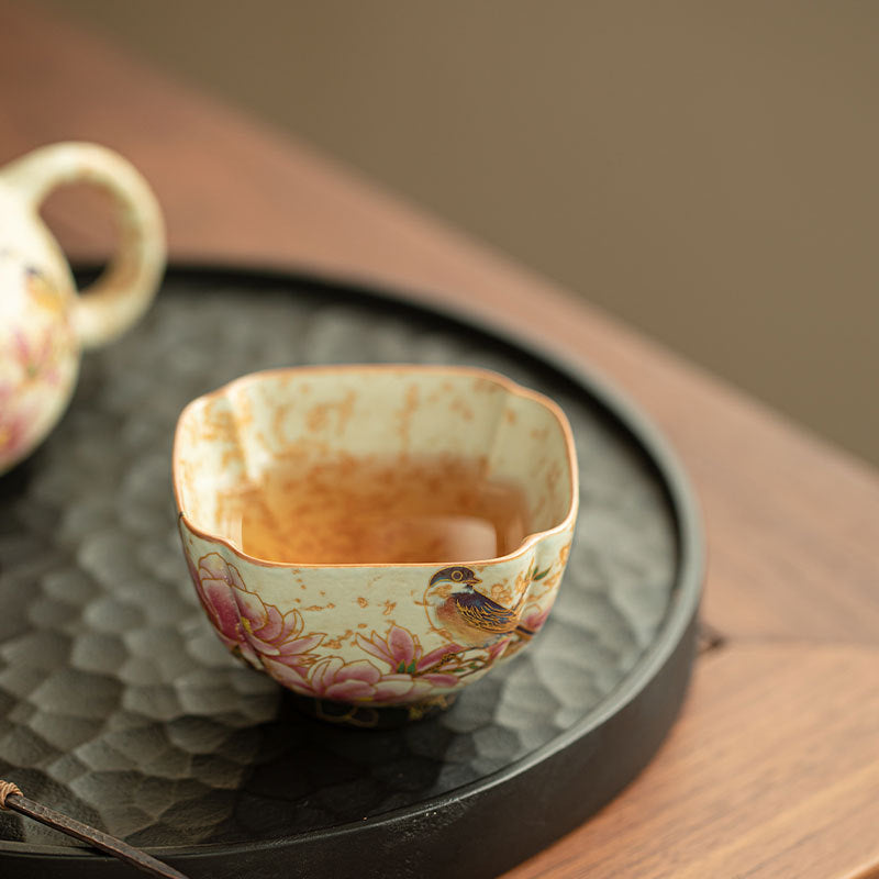 Authentic Jingdezhen Blue & White Huoshihong Square Ceramic Master Teacup - 75ml Gongfu Teacup