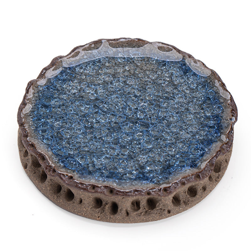 Handcrafted Scholar Taihu Stone Ceramic Teacup Coaster & Teaware Tray - 12cm Teaware Accessories