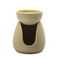 Two ceramic essential oil burners in cream yellow and black