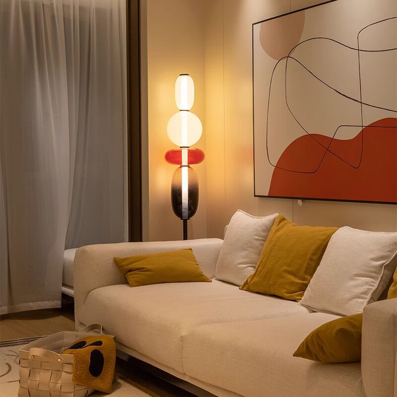 Stacked glass pebble floor lamp designer variant view 9