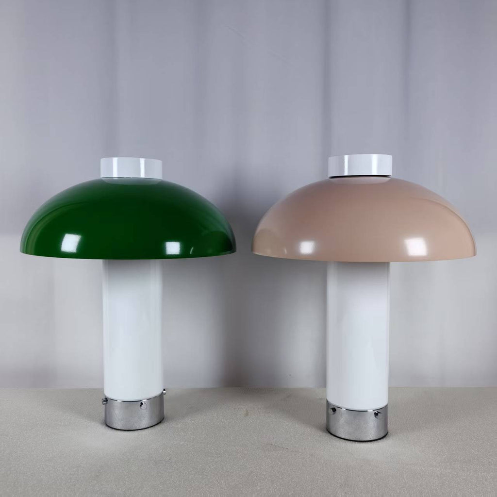 Beige pink postmodern dome table lamp front view