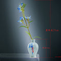 Mini Blue-and-White Porcelain Bud Vase with Floral Arrangement – 9cm New Chinese Tea Table & Desk Decor