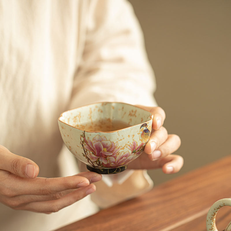 Authentic Jingdezhen Blue & White Huoshihong Square Ceramic Master Teacup - 75ml Gongfu Teacup
