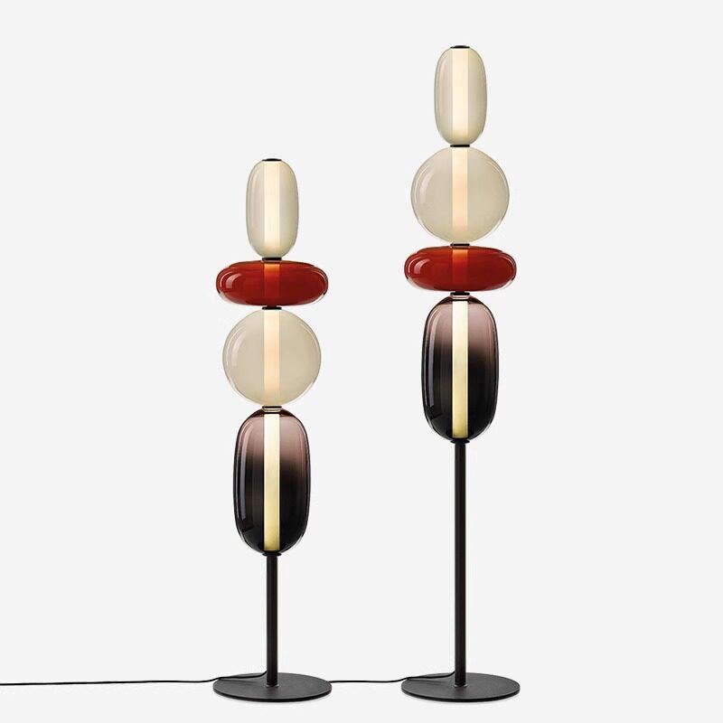 Stacked glass pebble floor lamp designer variant view 10