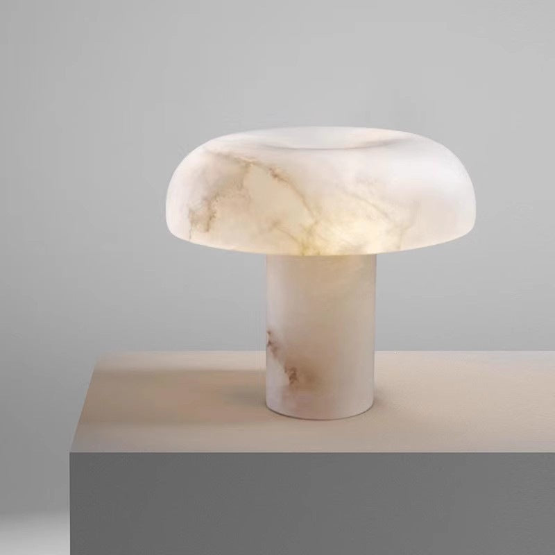 Luminous marble glass mushroom lamp side view