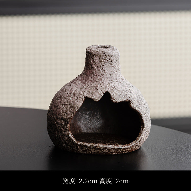 Natural brown gourd ceramic Palo Santo burner 12.2 cm wide by 12 cm high