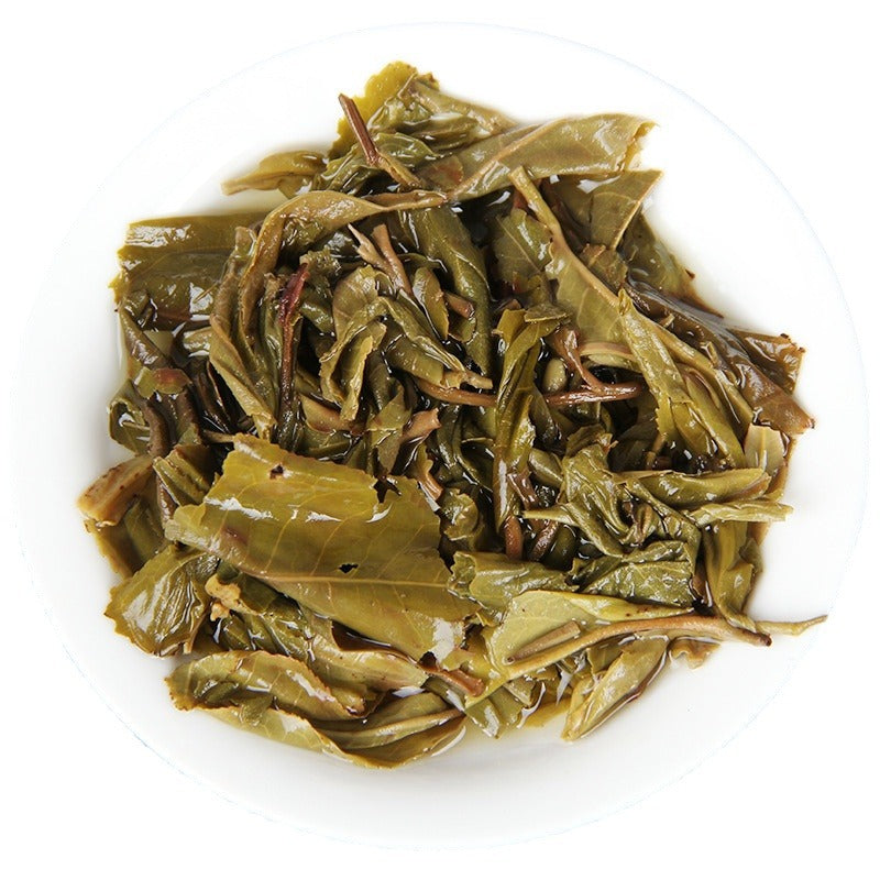 Infused 2015 Bingdao Ancient Tree Golden Leaf Raw Pu-erh leaves 冰岛古树黄金叶 叶底