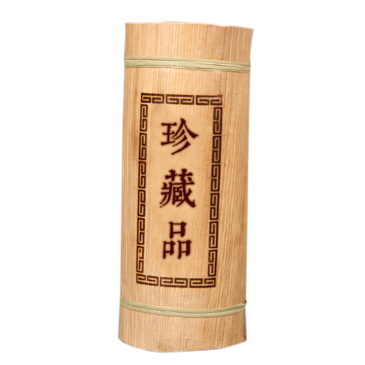 Bingdao sheng Pu-erh bamboo tube presentation
