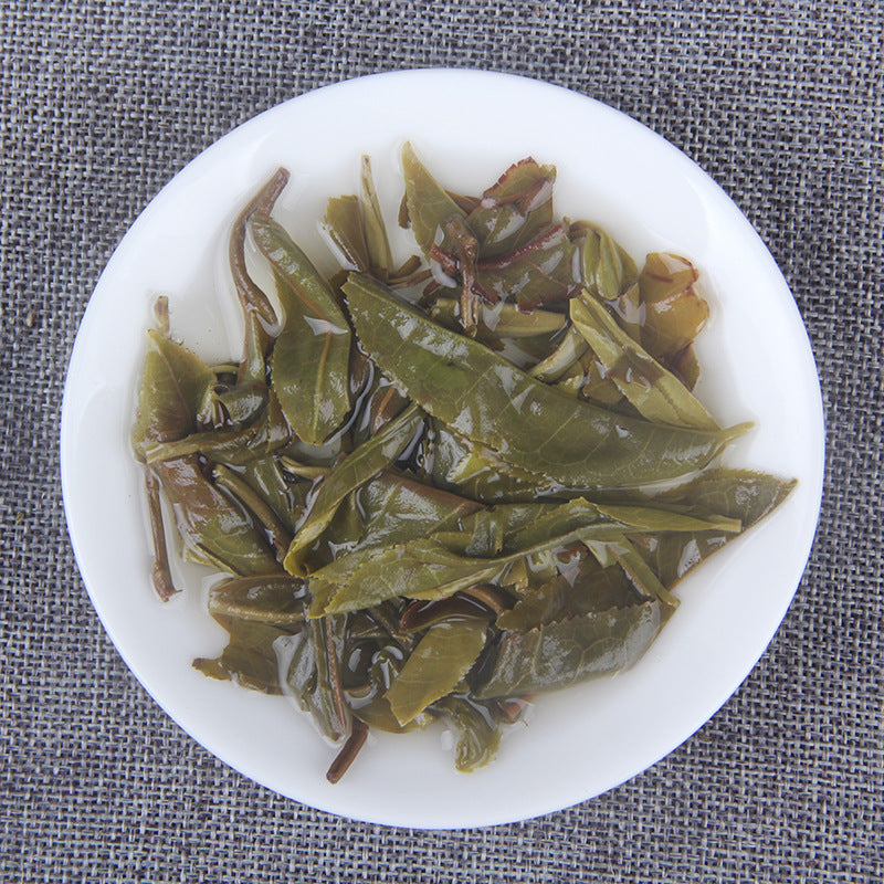 Infused leaves from 2016 Mansong raw Pu-erh tea cake