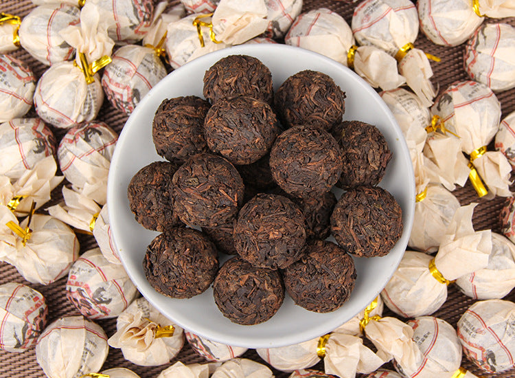 2020-material Jingmai orchid-honey ripe Pu-erh dragon pearl tea