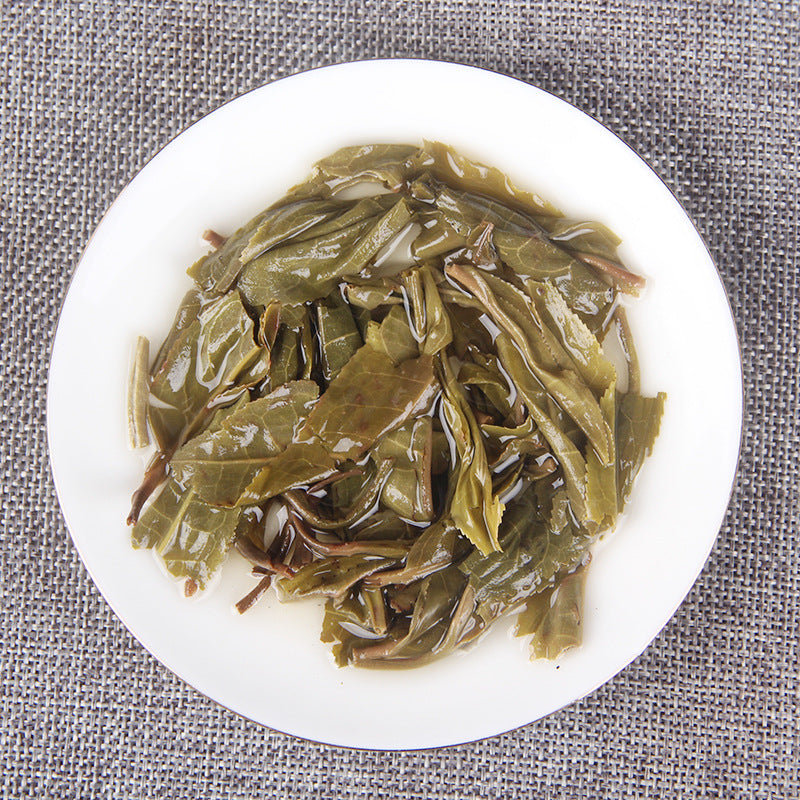 Infused leaves from 2022 Pasha early-spring raw Pu-erh tea