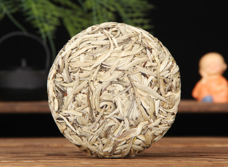 Yunnan Silver Needle white tea cake wrapper detail