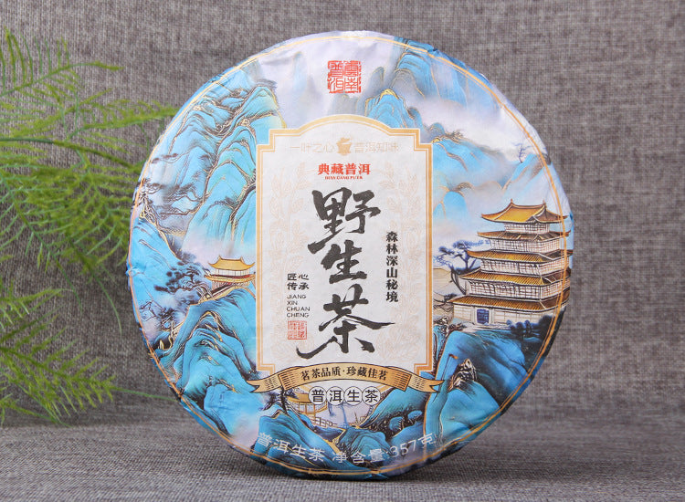 2025 Baiyingshan wild raw Pu-erh 357g cake lifestyle image
