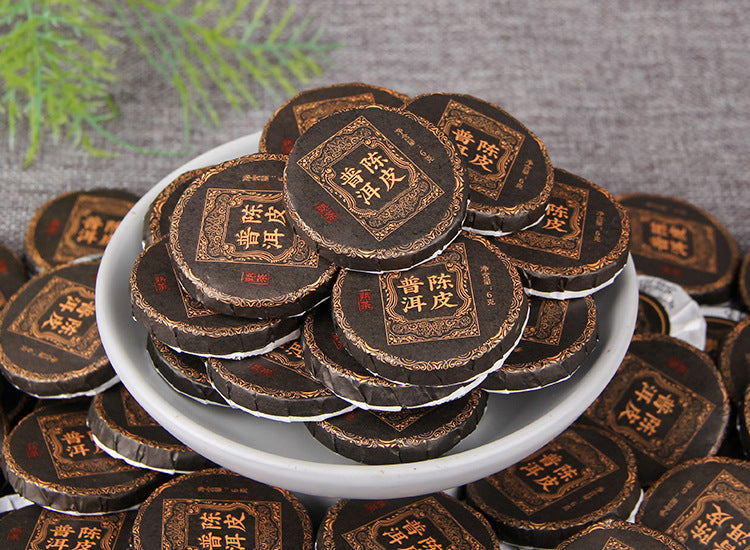 Wrapped 2025 Chenpi ripe Pu-erh mini cake product detail