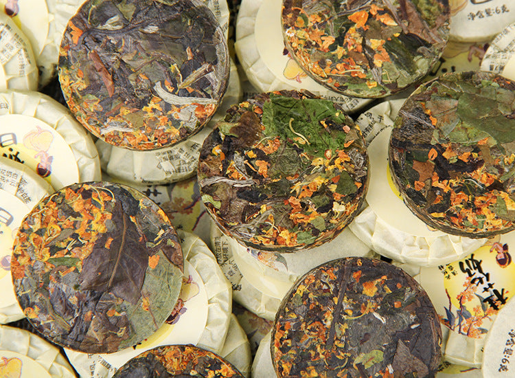 2025 Osmanthus White Tea mini cakes 500g product presentation 桂花奶白