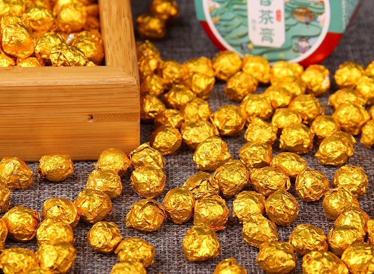 Sticky Rice Aroma Ripe Pu-erh Tea Paste gold wrapped pieces 糯香熟茶膏