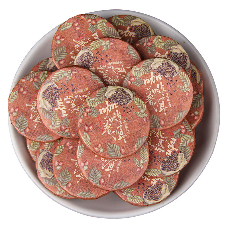 2025 Yunnan coffee aroma ripe Pu-erh mini tea cakes 500g wrapped
