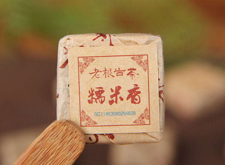Sticky Rice Aroma Pu-erh mini brick wrapped square 糯米香熟普小方砖