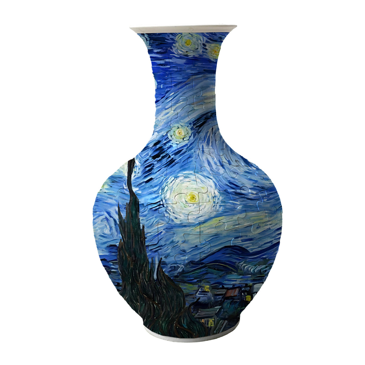 164-piece 3D puzzle vase with Starry Night inspired artwork