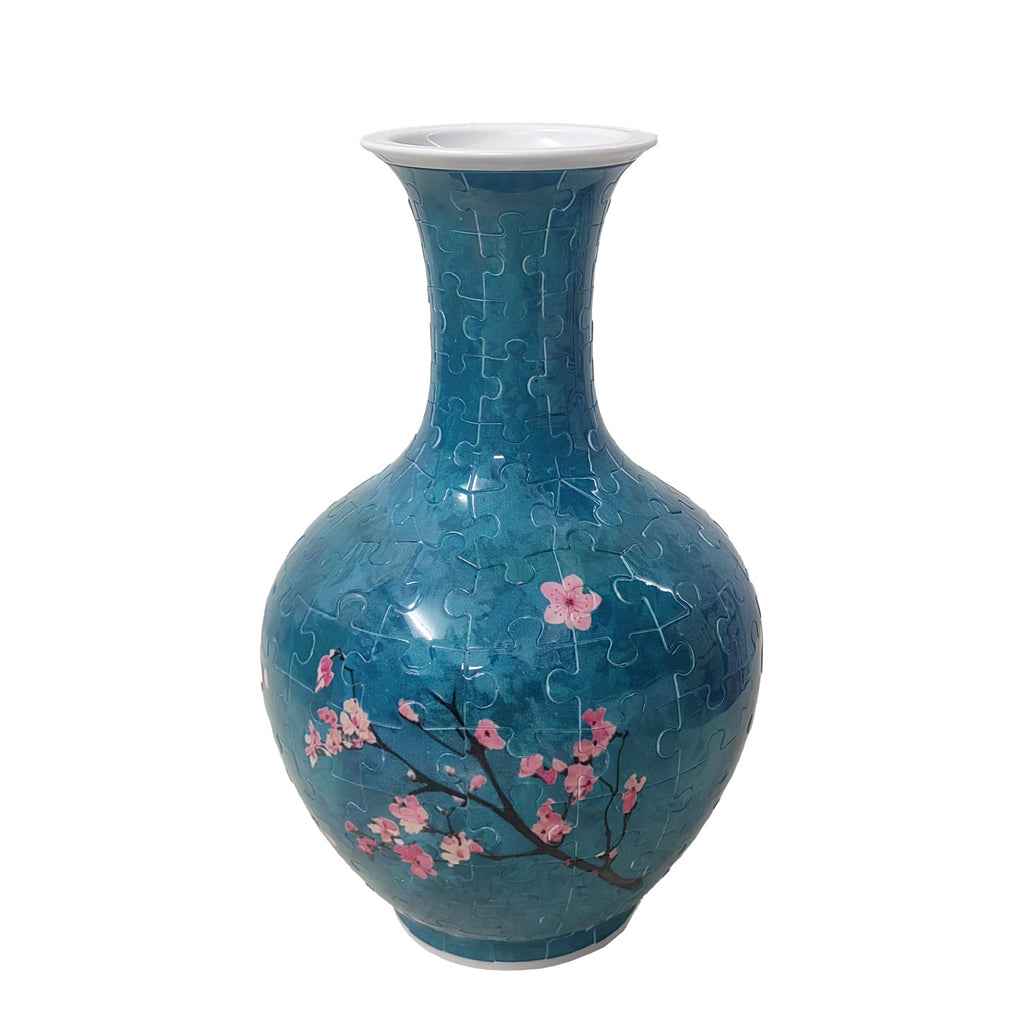 164-piece 3D puzzle vase with turquoise plum blossom artwork