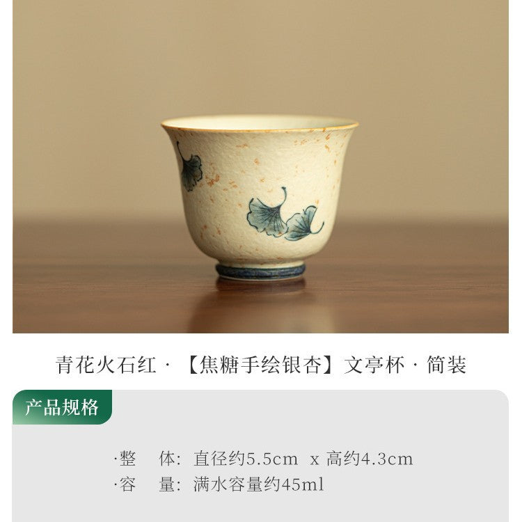 Authentic Jingdezhen Vintage Blue & White Huoshihong Ceramic Master Teacup - 75ml Gongfu Cup